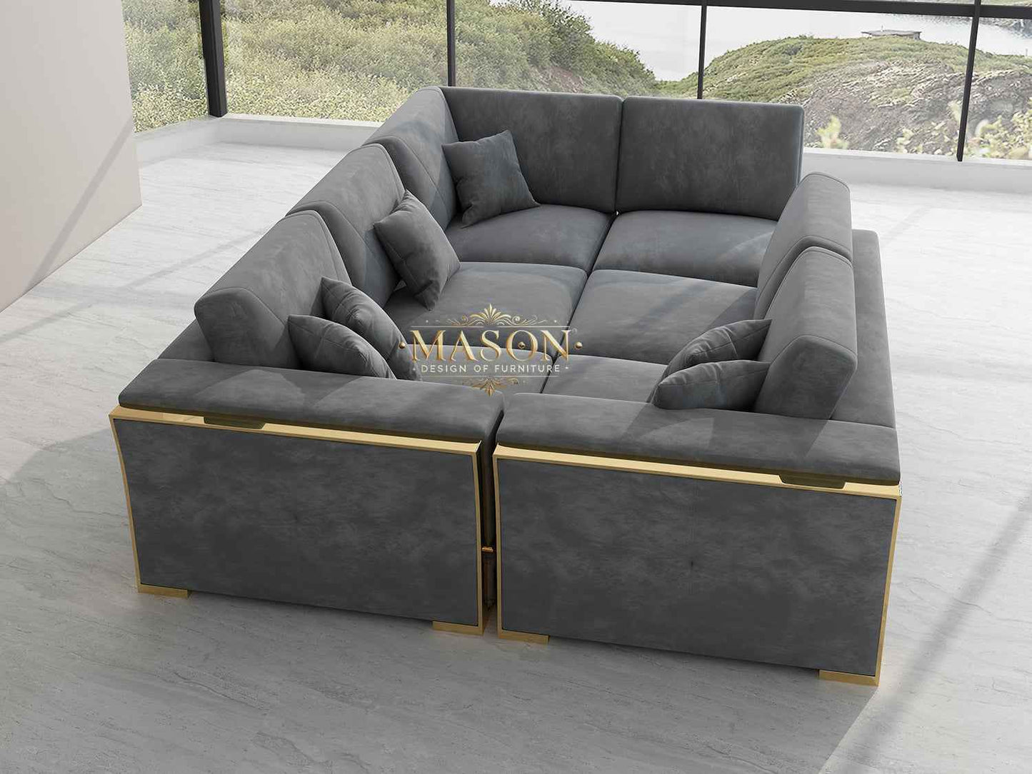 MASON Modulsofa "Veluto Emerald" aus Samt Grün