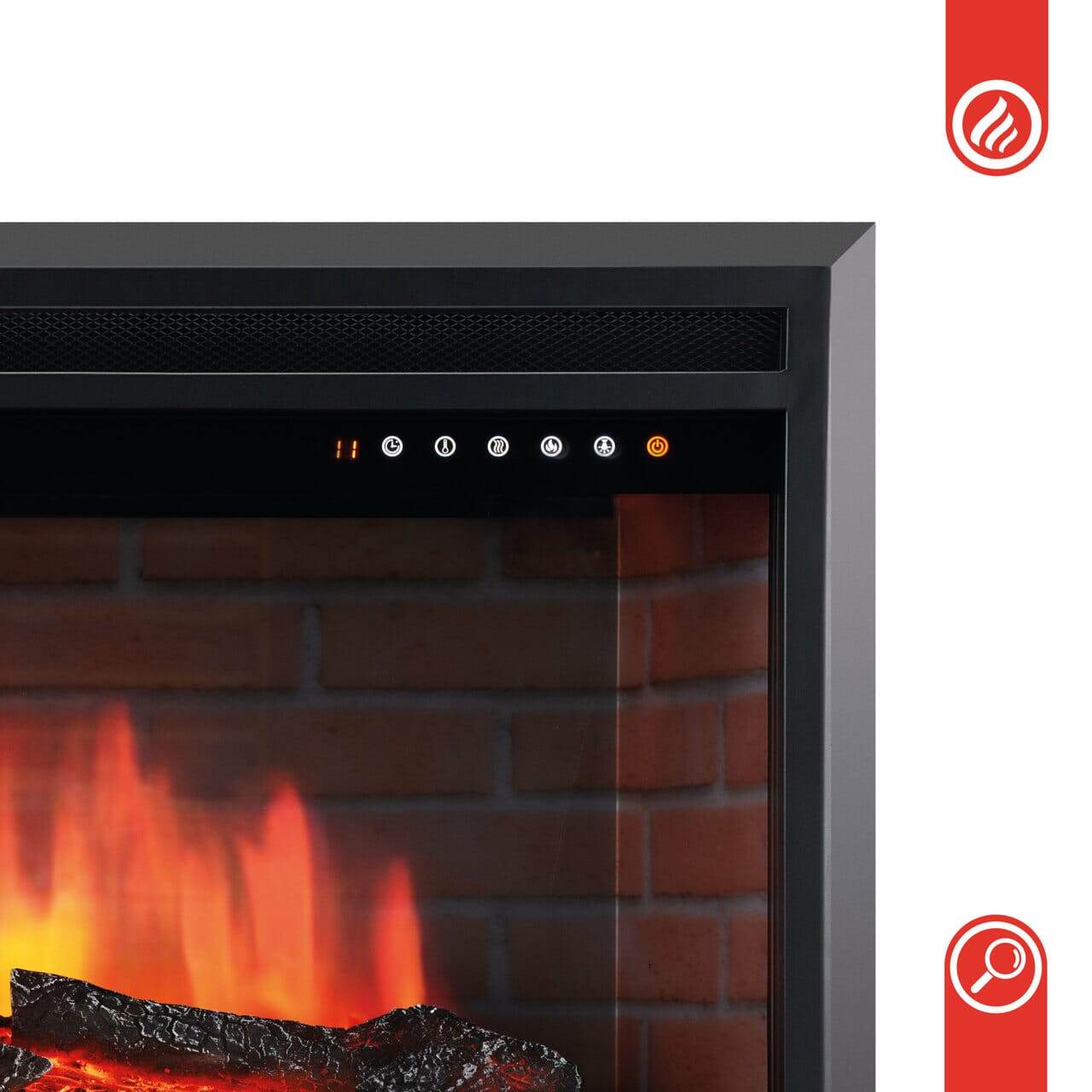 Kamineinsatz/Einbaukamin Luca 30 Zoll 900/1800 Watt Schwarz - Palo24