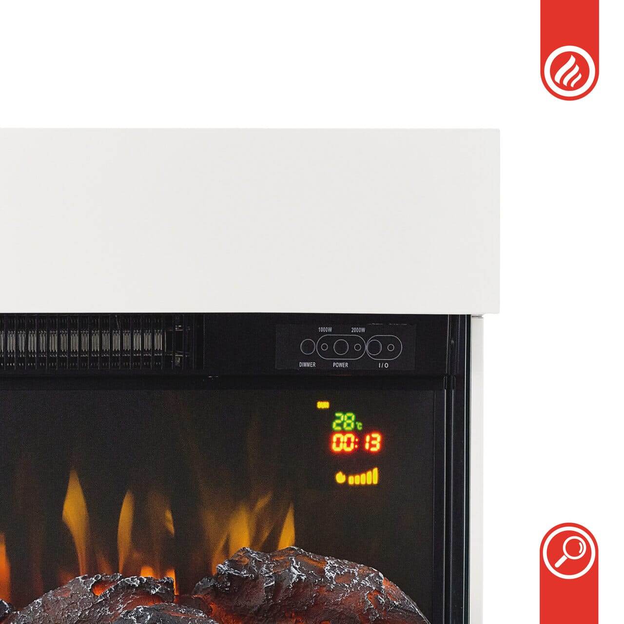 Elektrischer Kaminofen Henri 1000/2000 Watt Weiss - Palo24