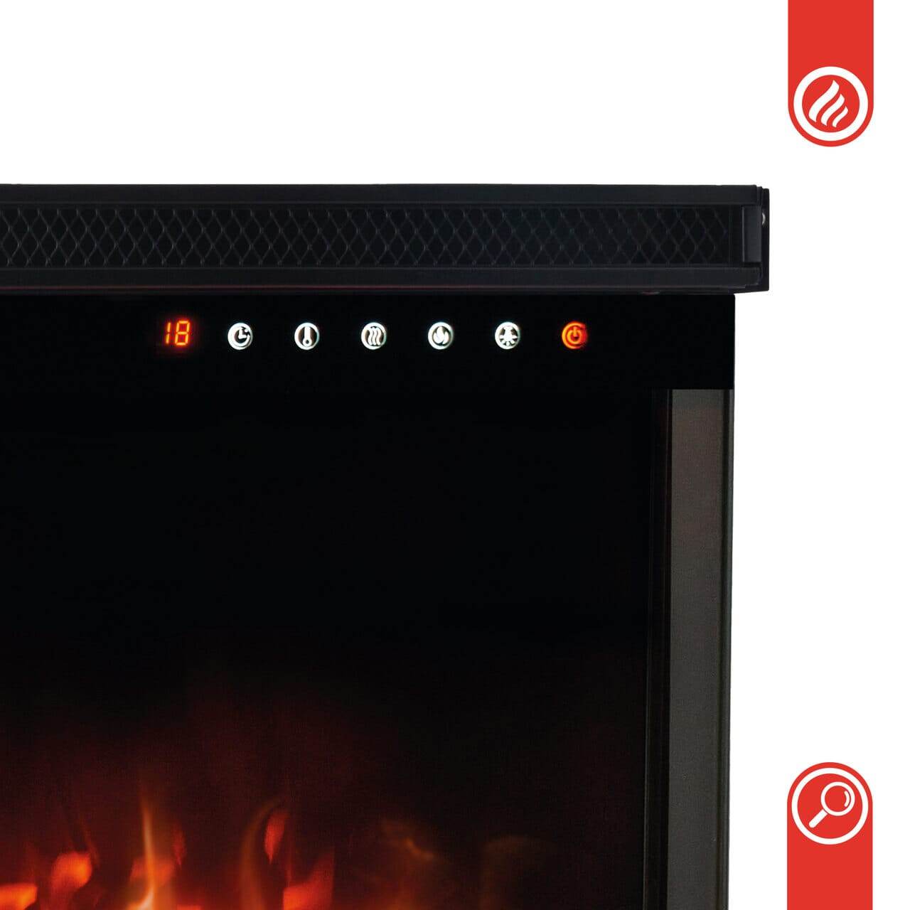 KAMINIO 3-in-1 Elektrokamin LEA - Panoramaview 42 Zoll Schwarz - Palo24