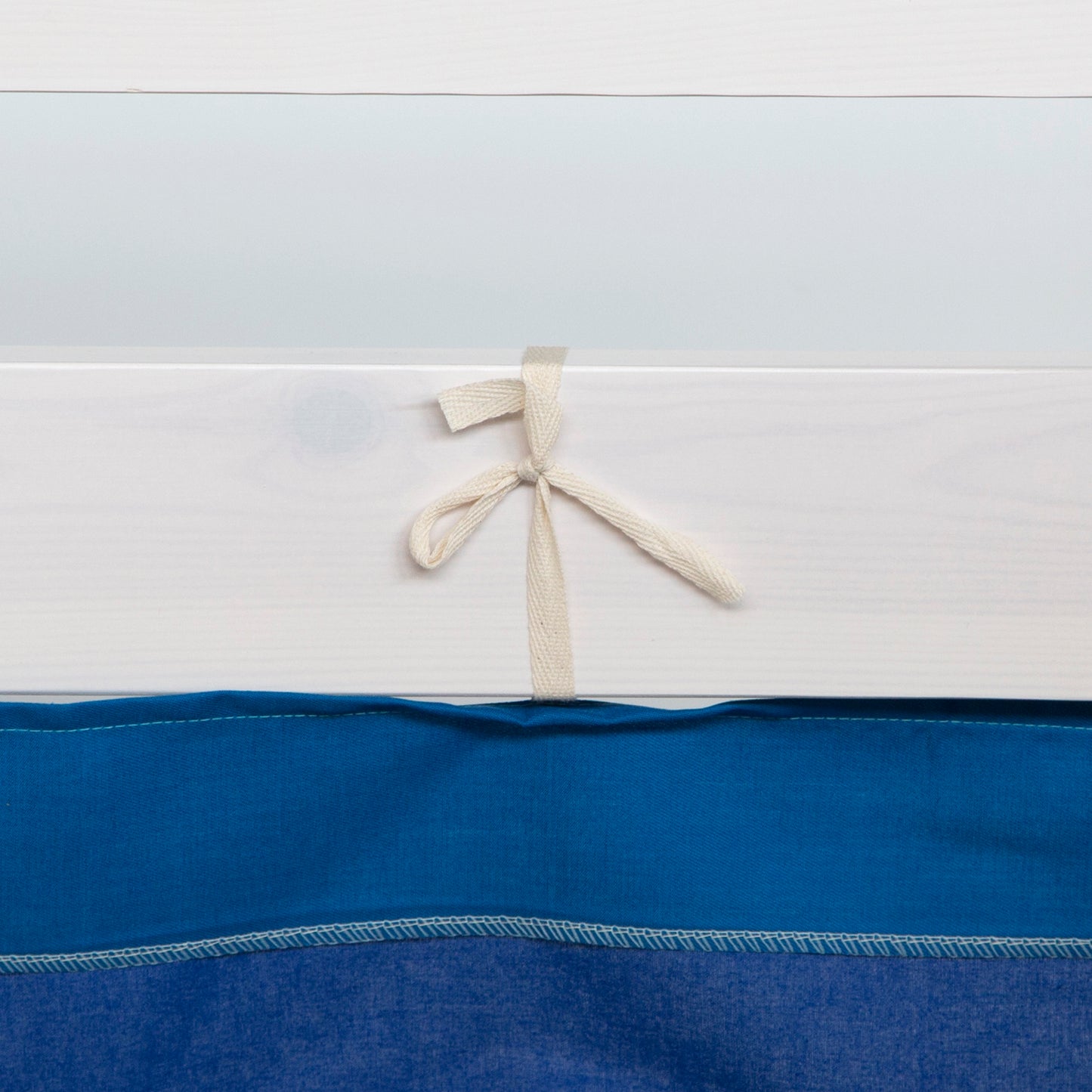 Bettumrandung Bettvorhang für Hochbett Vorhang Stoff Baumwolle Blau