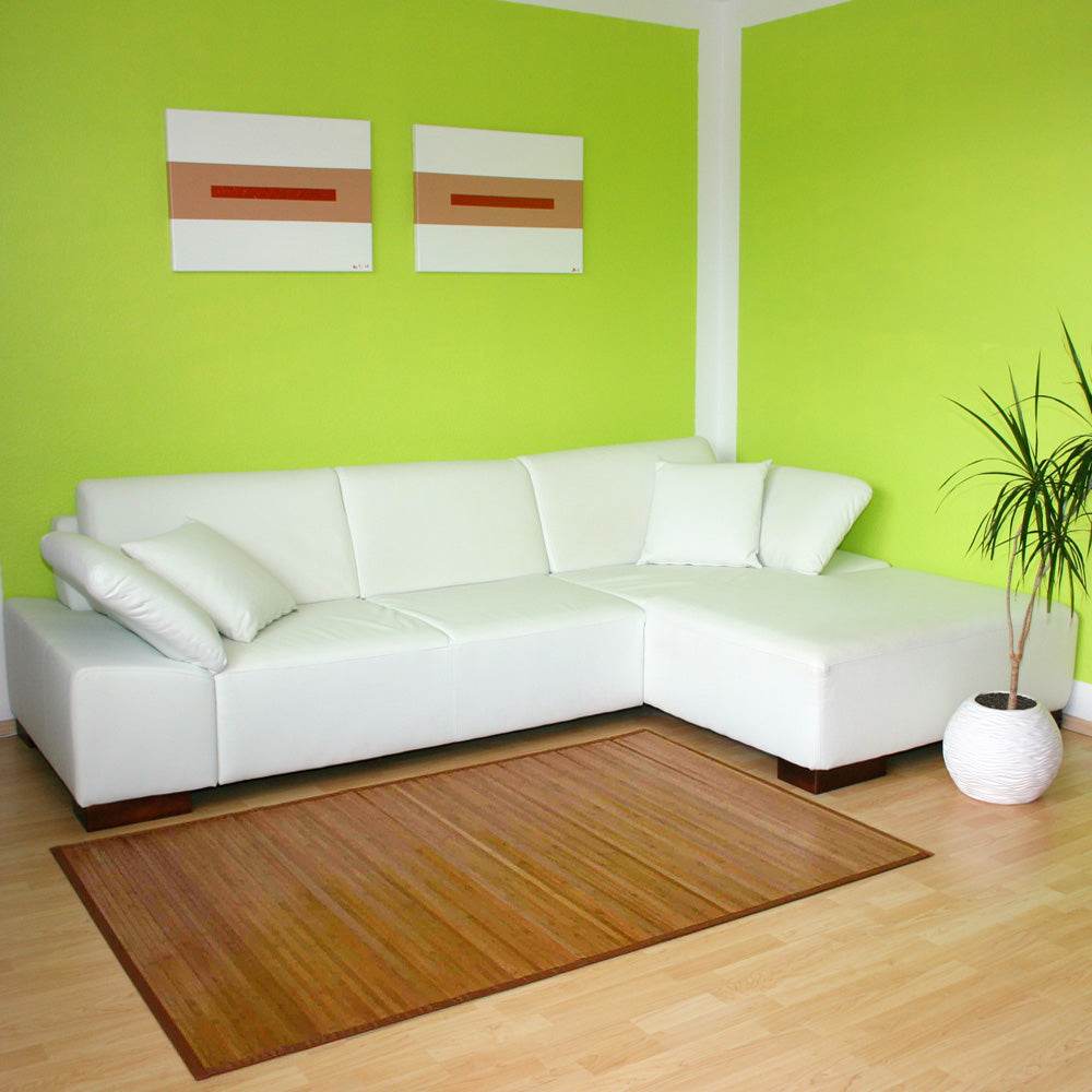 Bambusmatte Bambusteppich 80 x 200 Teppich Bambus braun - Palo24