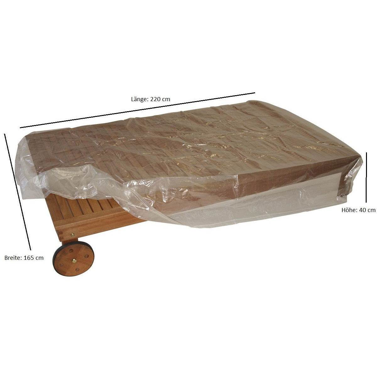 Abdeckhaube Doppel-Sonnenliege 220x165cm, PE transparent - Palo24