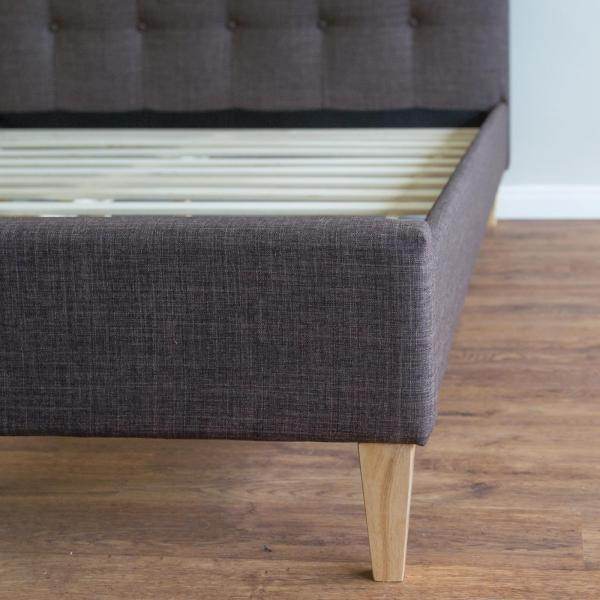 Polsterbett Doppelbett Stoffbett Bettgestell 180 x 200 + Lattenrost braun - Palo24