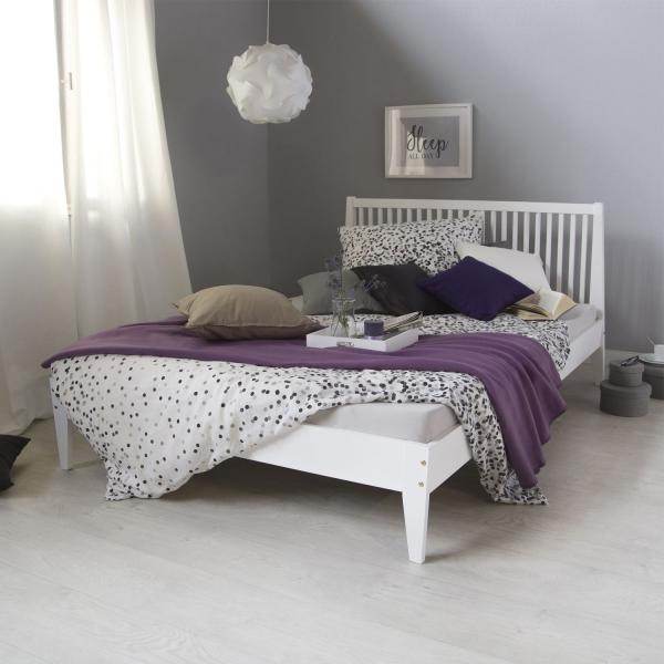 Doppelbett Holzbett Futonbett 140x200 weiss Kiefer Bett Massivholz - Palo24