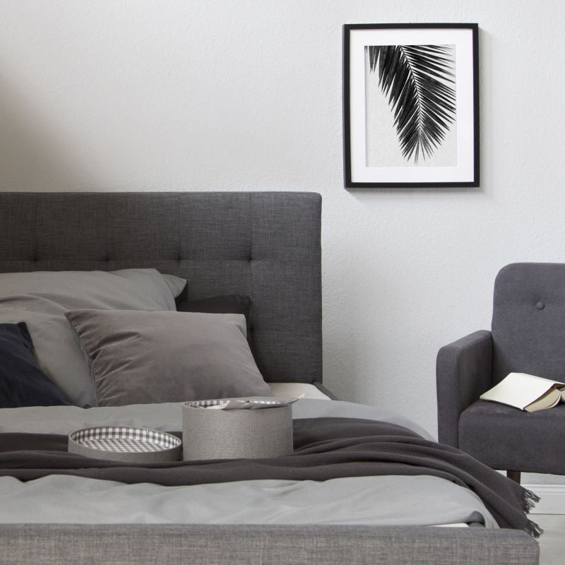 Polsterbett 120x200 mit 2 Bettkästen und Lattenrost Grau - Palo24