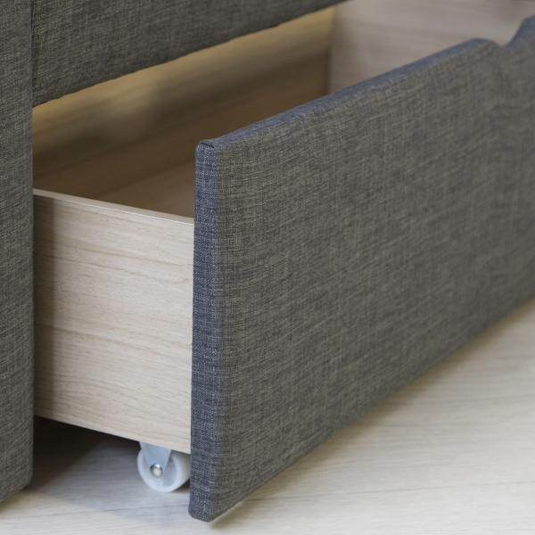 Polsterbett Mit Bettkasten 140x200 Doppelbett 4 Schubladen Lattenrost Anthrazit - Palo24