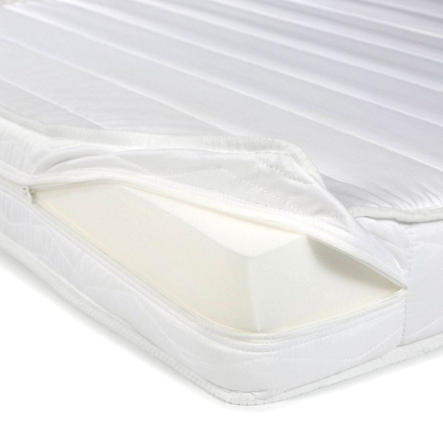 Hochbett Kinder 90x200 cm Weiß mit Vorhang in Lila Beige | Tunnel | mit Lattenrost und Matratze - Palo24