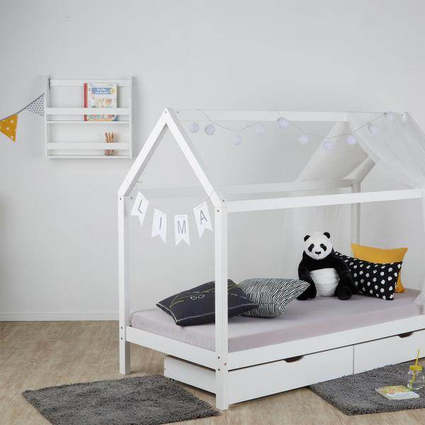 Regal Wandregal Hängeregal Bücherregal Holzregal Holz Weiss - Palo24