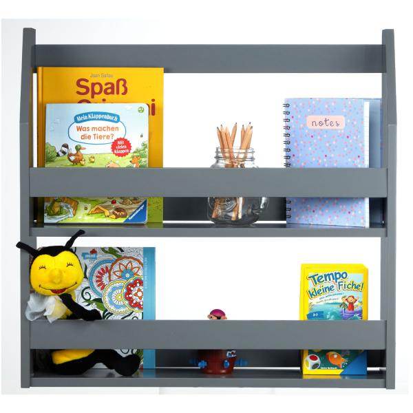 Regal Wandregal Hängeregal Bücherregal Holzregal Holz Grau - Palo24