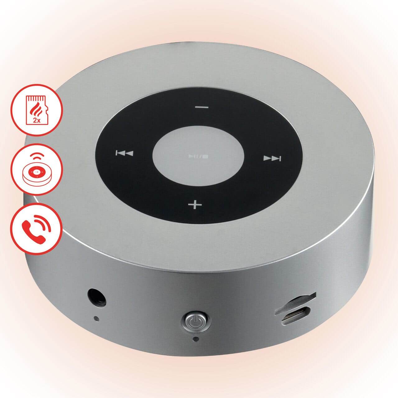 KAMINIO Knister Lautsprecher MORITZ - Soundbox Bluetooth Silber - Palo24