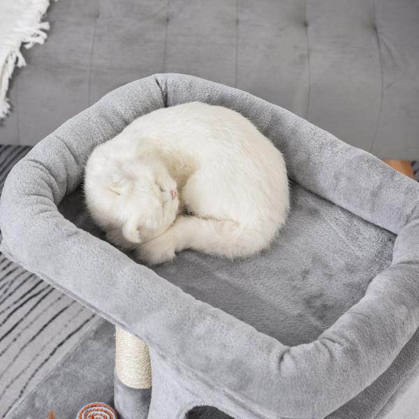 Kratzbaum Katzenkratzbaum mit Sisalsäulen Katzenbaum Hellgrau - Palo24