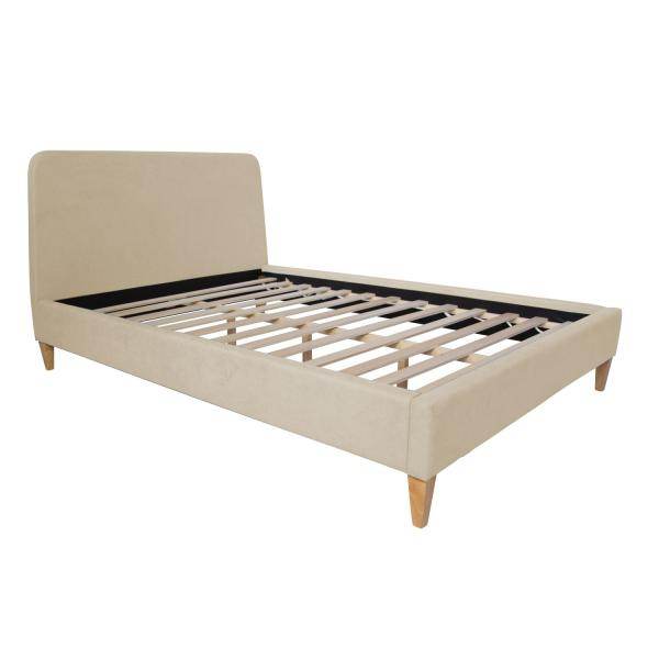 Polsterbett Doppelbett Stoffbett Bettgestell 140 x 200 Bett Beige - Palo24