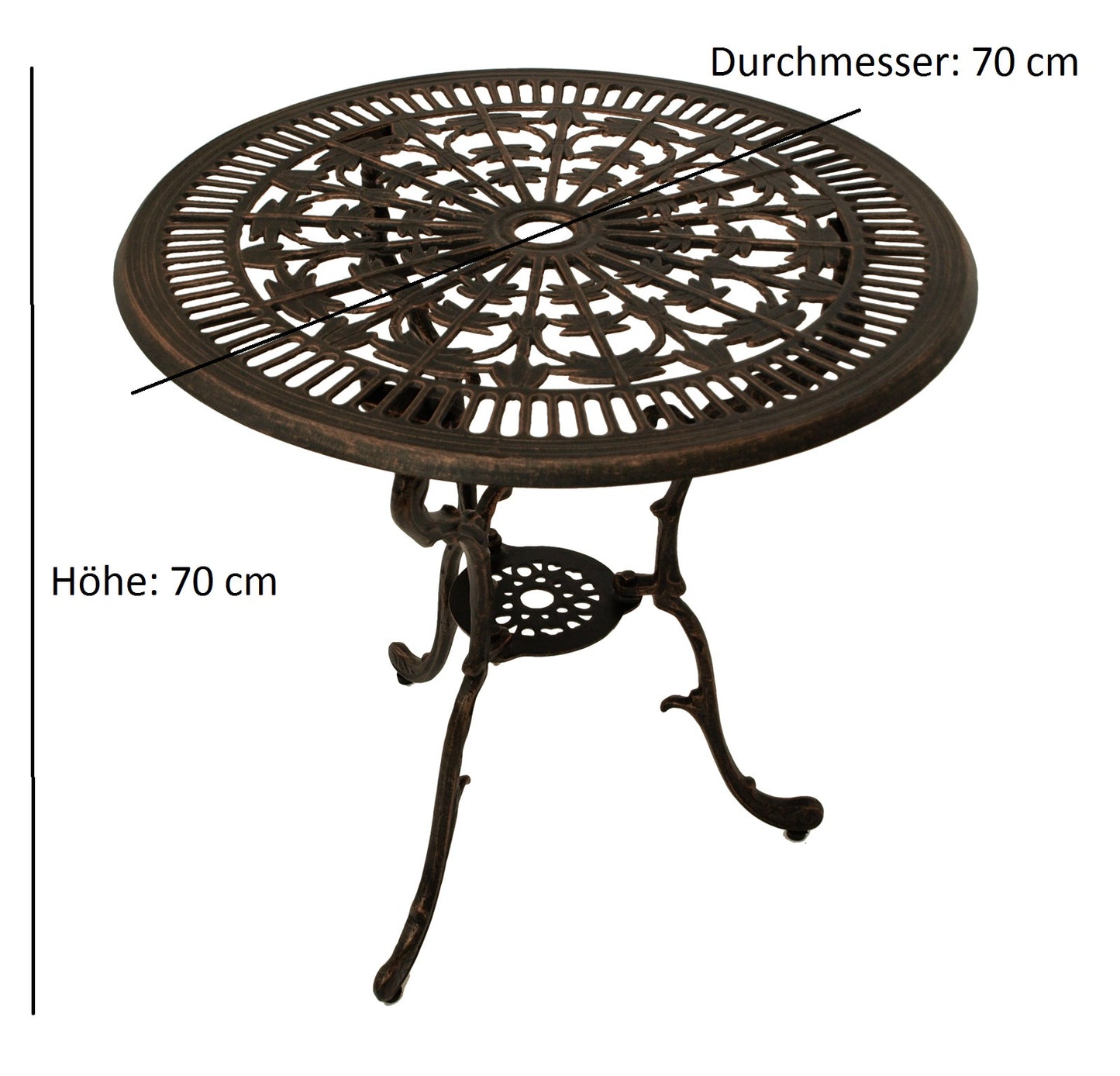 Bistroset LUGANO 3-teilig, Aluguss bronze antik