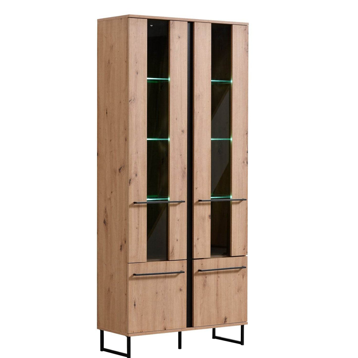 Vitrine Highboard Eiche Natur - Palo24