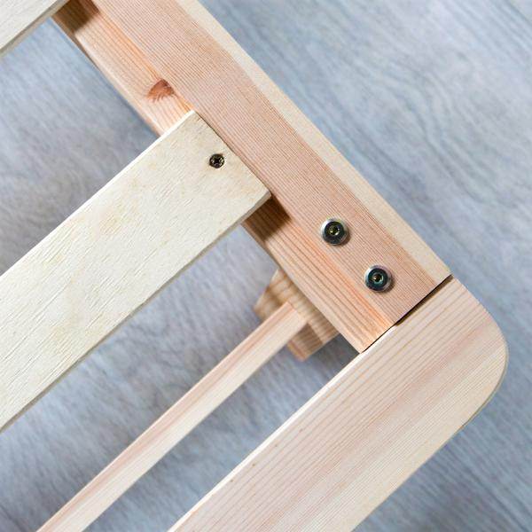 Palettenbett 140x200 cm mit Bettkasten 2er Set Lattenrost Holzbett Natur - Palo24