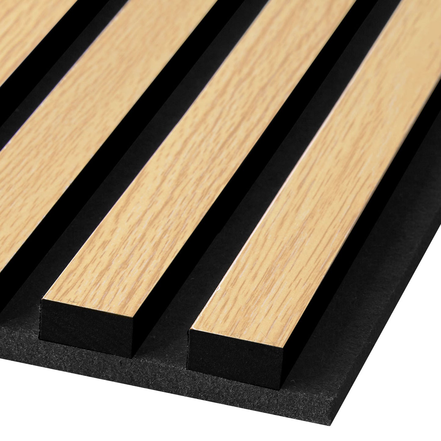 2er-Set Akustikpaneele Wandpaneele 60 x 60 cm Natur Eiche Holz 3D Leisten - Palo24