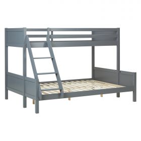 Etagenbett 2 Liegeflächen 90x200 cm und 140x200 cm Grau | mit Lattenrost - Palo24