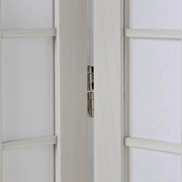 3 fach Holz Paravent Raumteiler Shoji weiss - Palo24