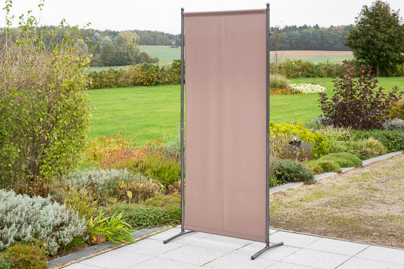 Brise-vue - cloison 80x190cm, métal + housse textile taupe, extensible