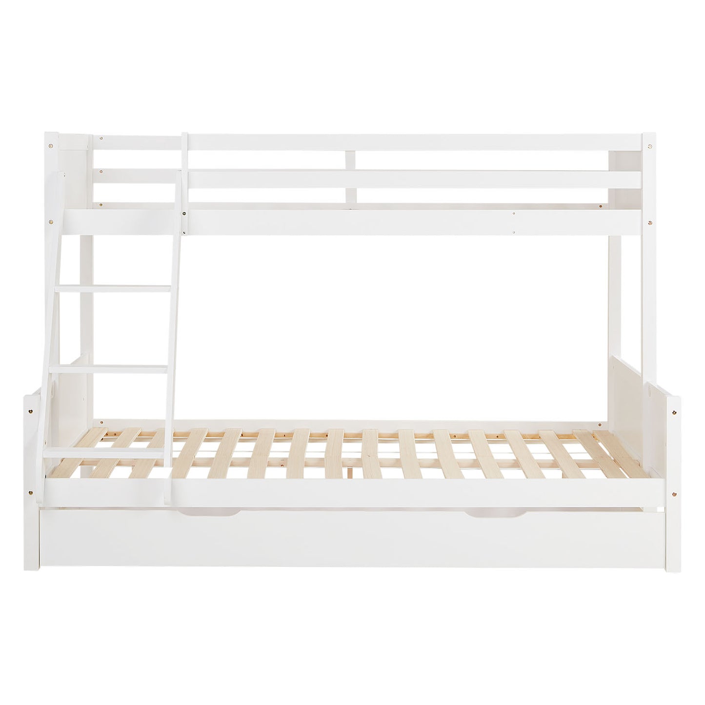 Etagenbett 2 Liegeflächen 90x200 cm und 140x200 cm Weiss | mit Bettkasten | mit Lattenrost