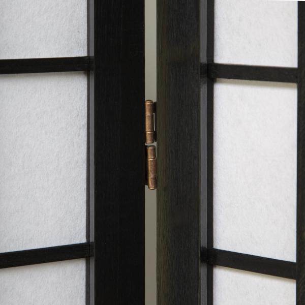 6fach Holz Paravent Raumteiler Shoji Wand schwarz !NEU! - Palo24