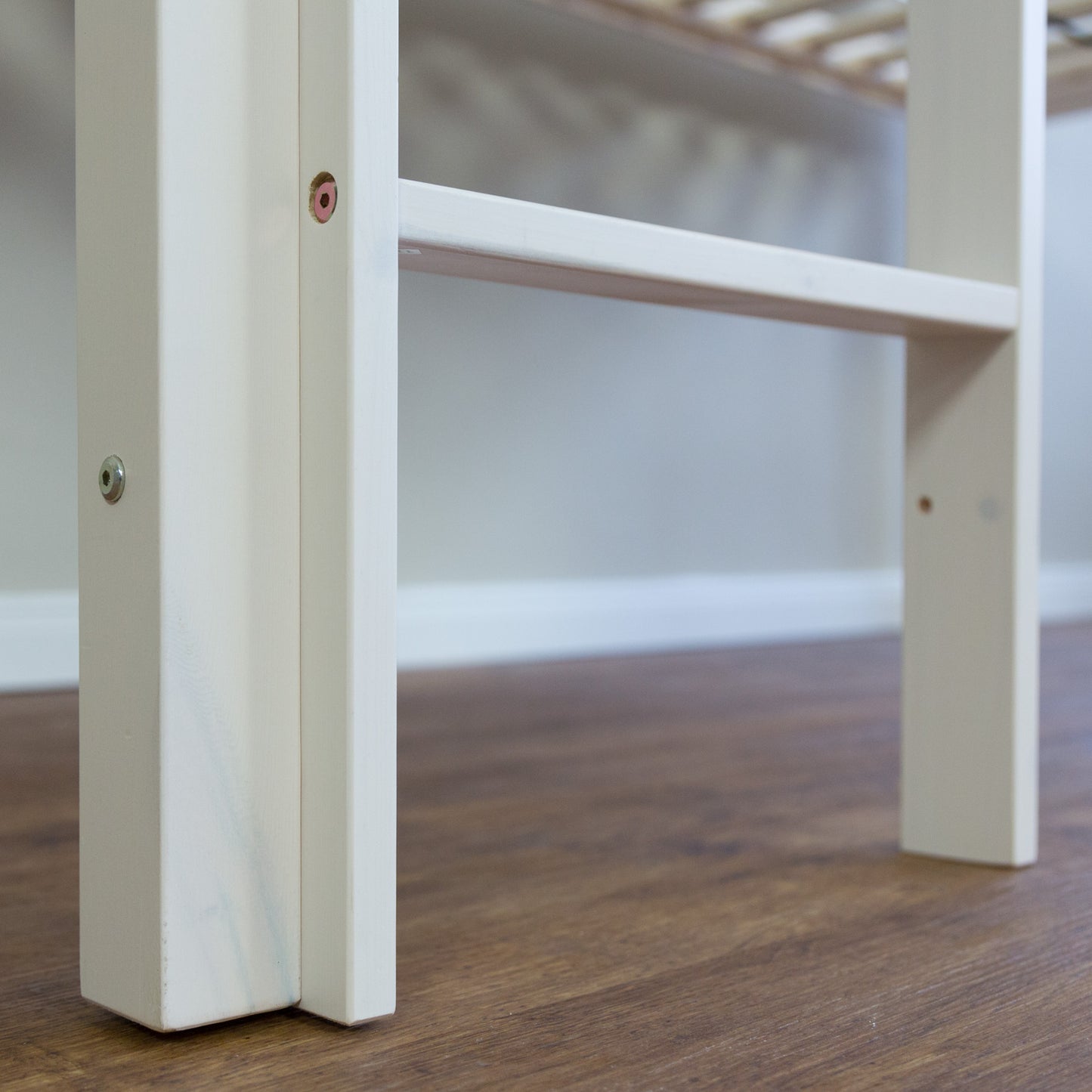 Hochbett Kinder 90x200 cm Weiss mit Vorhang Sterne | Tunnel | Turm | Rutsche | mit Lattenrost