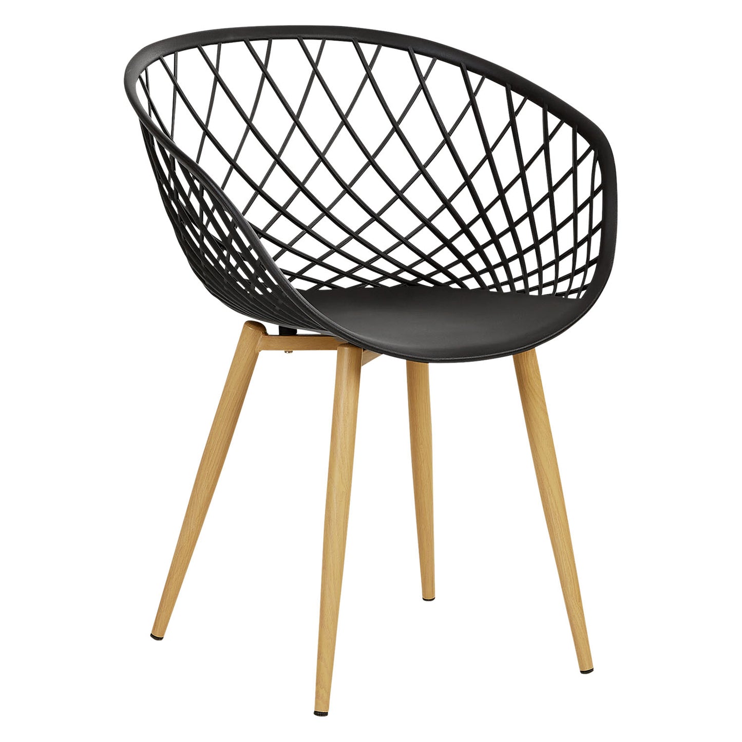 Gartenstuhl mit Armlehnen 6er Set Gartensessel Schwarz Balkonstühle