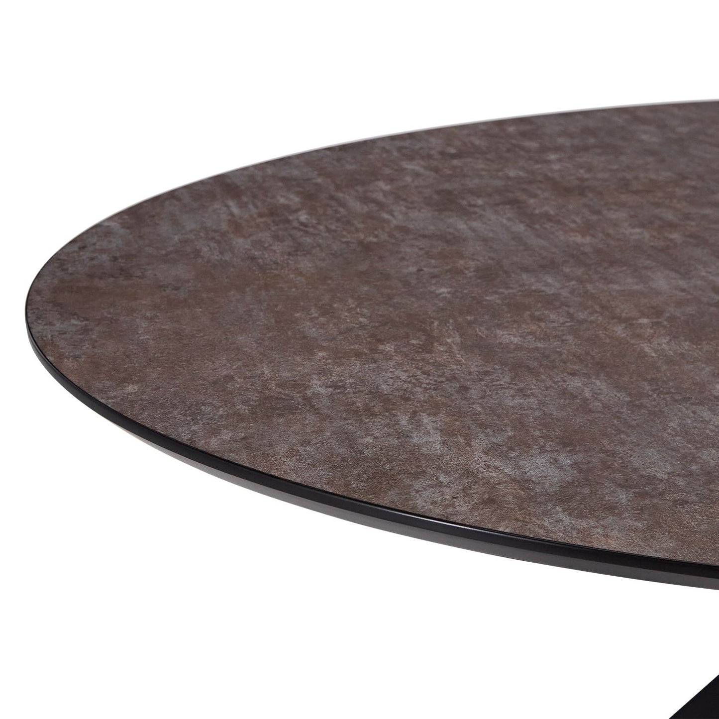 Esstisch Oval Industrial Style Schwarz Braun - Palo24