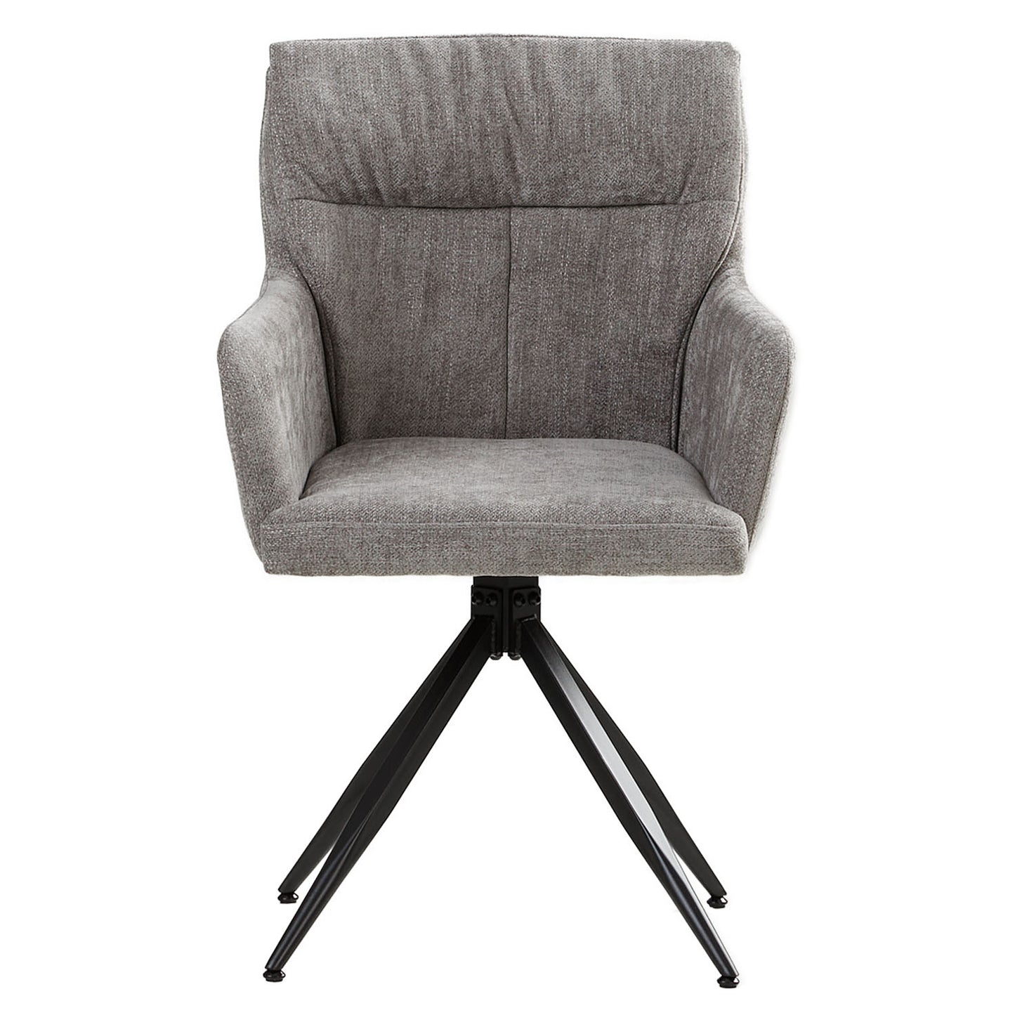 Polsterstuhl Leinen Grau | 4er Set | drehbar | mit Armlehnen | Küche Esszimmer Büro