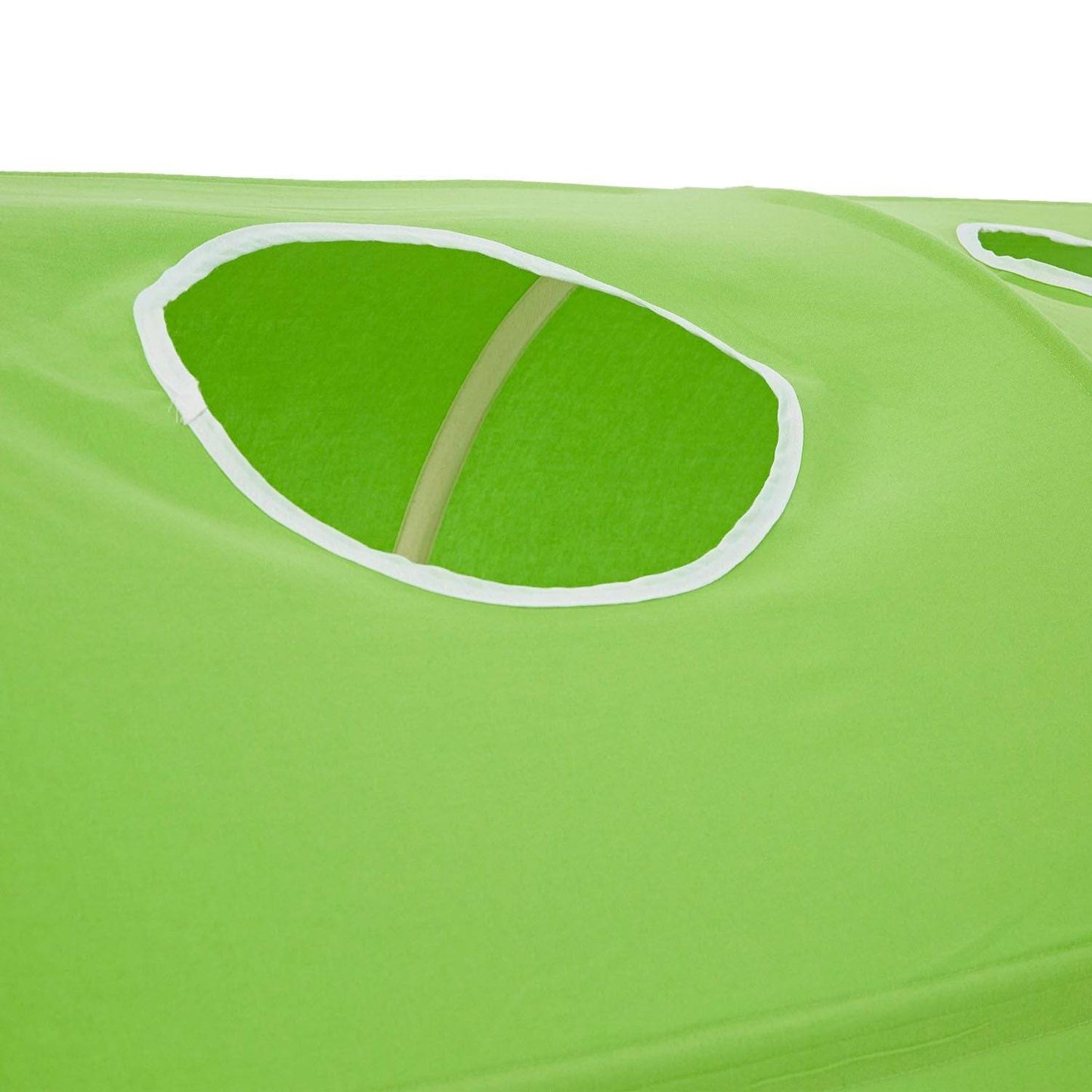 Hochbett Kinder 90x200 cm Weiss mit Vorhang in Grün | Tunnel | mit Lattenrost und Matratze - Palo24