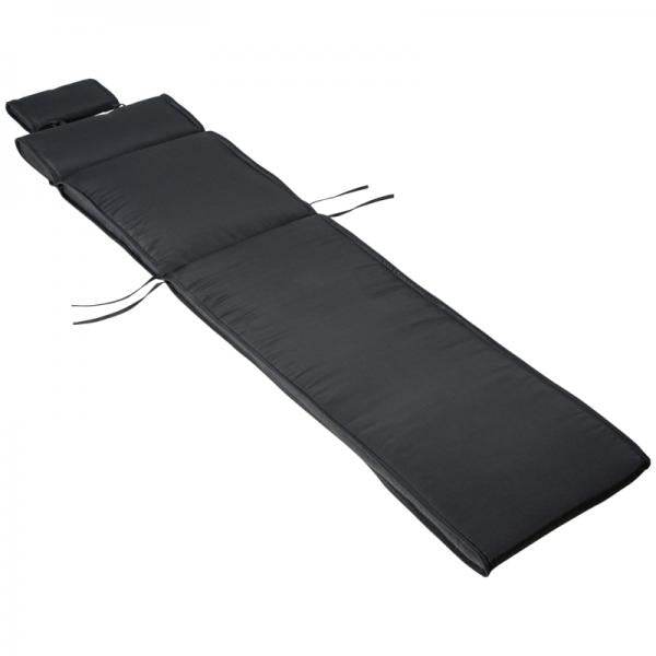 Liegenauflage Liegenpolster Gartenliege mit Kopfkissen abnehmbar Bezug Grau 198 x 53 x 5 cm - Palo24