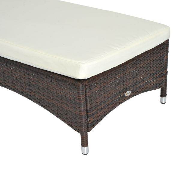 Mobile Gartenliege Kaffeebraun Rattanliege Polyrattan - Palo24