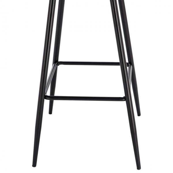 2er-Set Designer Barstuhl mit Fußstütze Samt, Metallbeine Elif hellgrau - Palo24