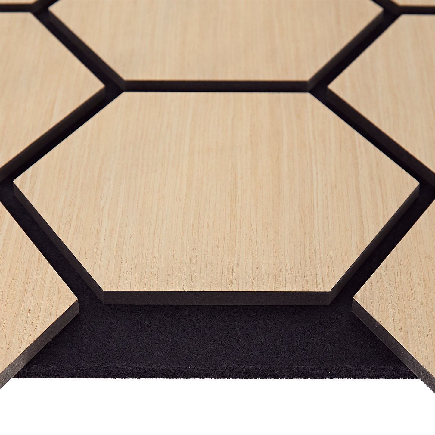 8er Set Akustikpaneele Wandpaneele Hexagon Wabe 76 x 62 cm Natur Eiche Holz 3D - Palo24