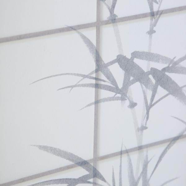 5 fach Holz Paravent Raumteiler natur Bambusmuster - Palo24