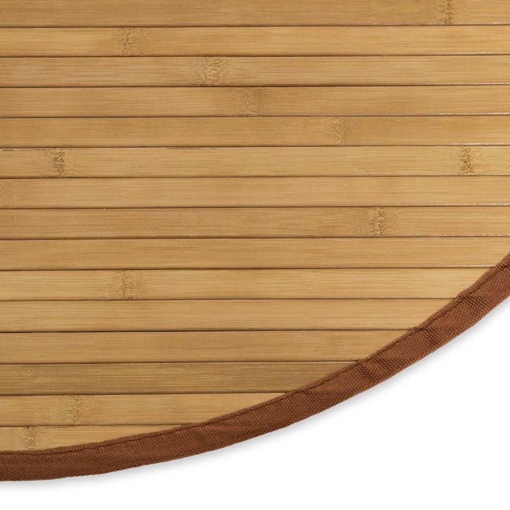 Bambusmatte Bambusteppich 150 cm rund braun Bambus Teppich - Palo24