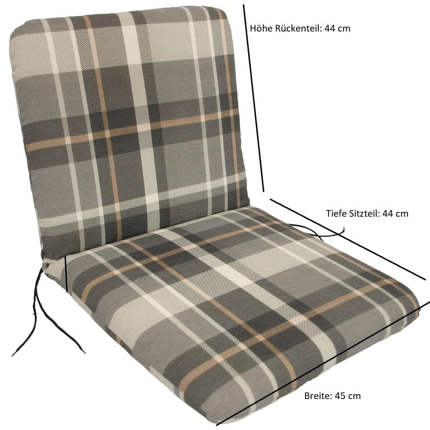 Auflage SEATTLE für Sessel grau/beige kariert - Palo24