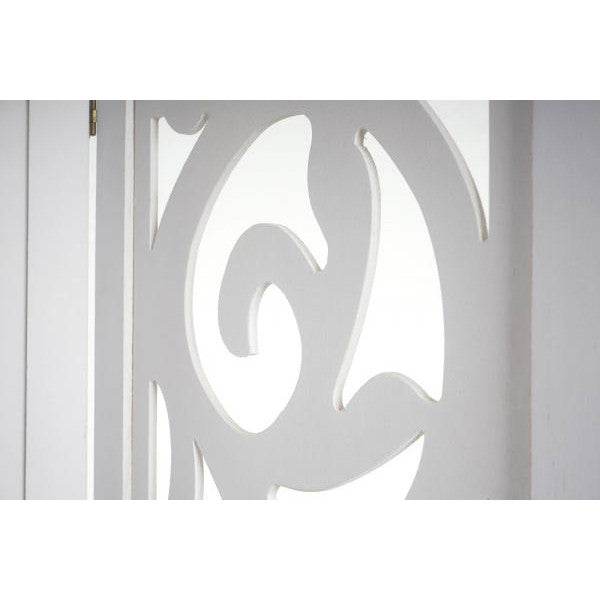 Paravent Istanbul, Raumteiler Trennwand Sichtschutz, Ornamente ~ 170x240cm, weiss - Palo24