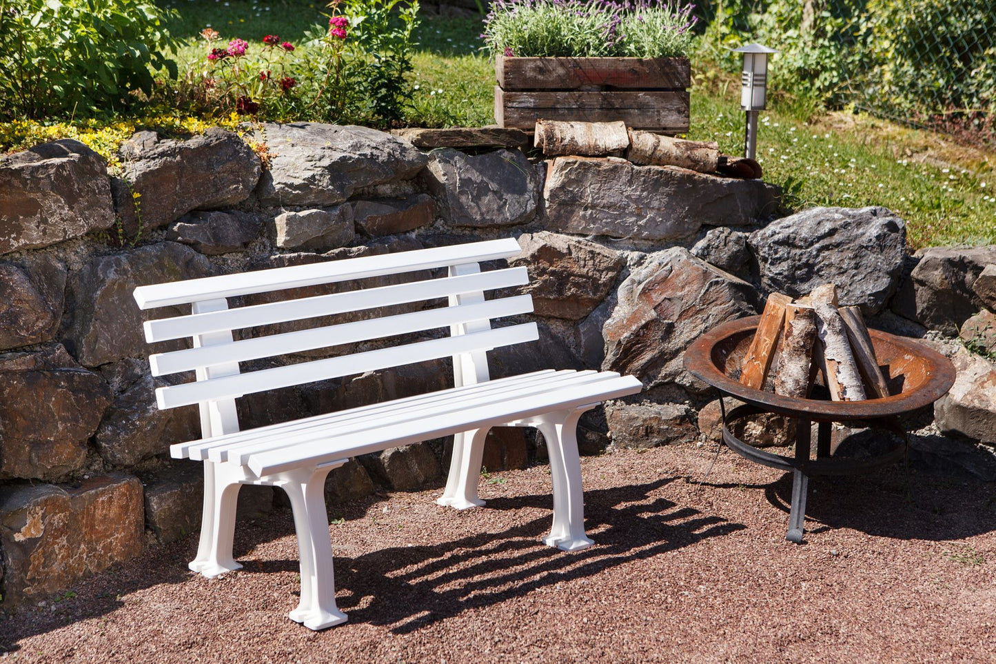 Panca IBIZA 2 posti, plastica bianca