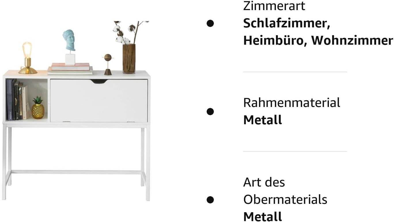 Konsolentisch | Sideboard mit 1 Klappe | Flurtisch Weiss FSB21-W - Palo24