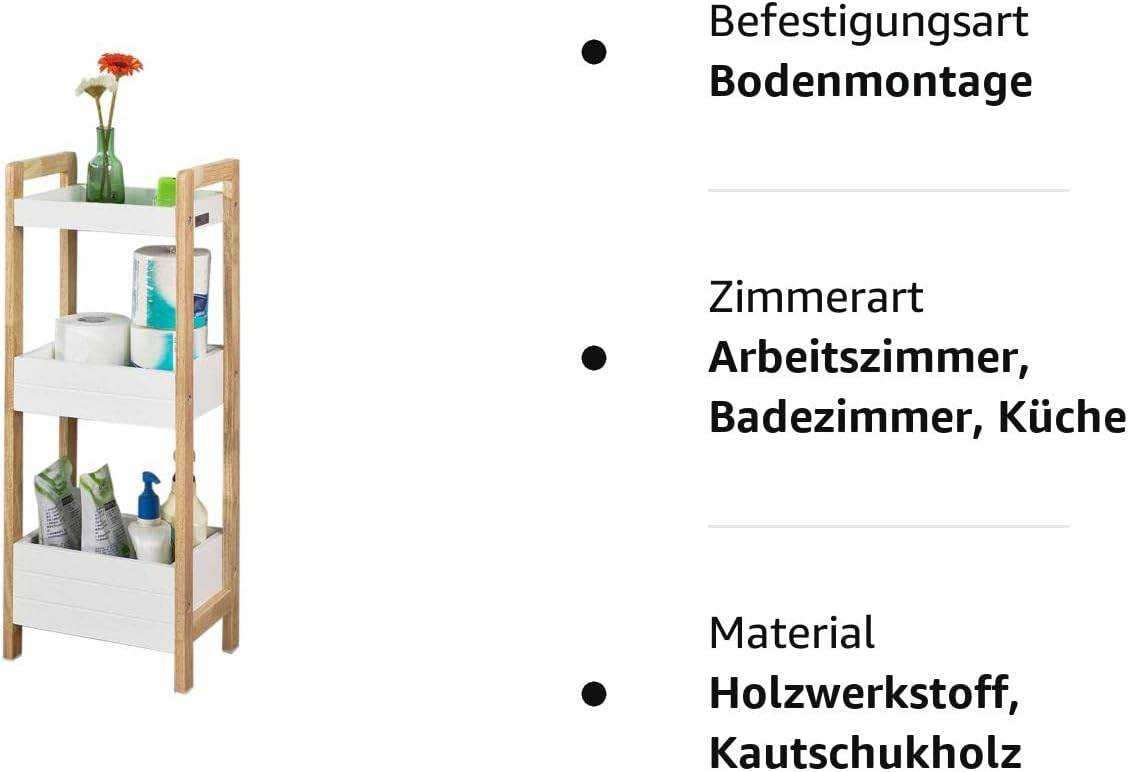 Badregal | kleines Regal | Aufbewahrungsregal Weiss FRG226-WN - Palo24