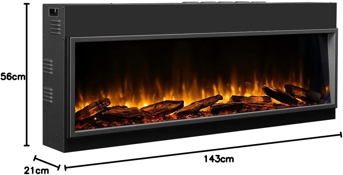 BALDERIA Amazona 56" Elektrokamin mit LED Einbaukamin mit Heizung - Palo24