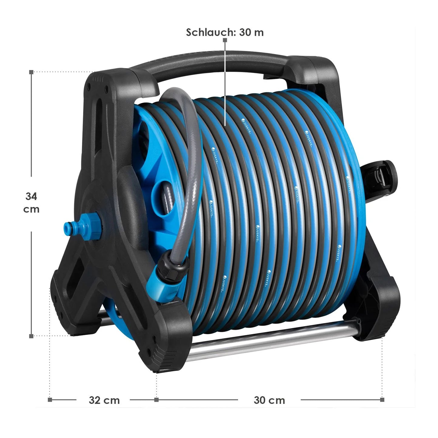 Avvolgitubo Mobile Basic 30 m Blu Con Doccetta Multifunzionale
