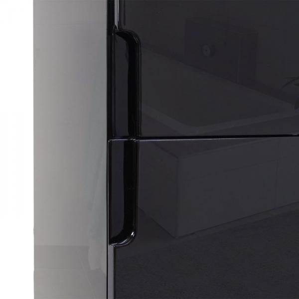 Badezimmerset HWC-B19, Waschtisch Spiegelschrank Hängeschrank, hochglanz ~ schwarz - Palo24