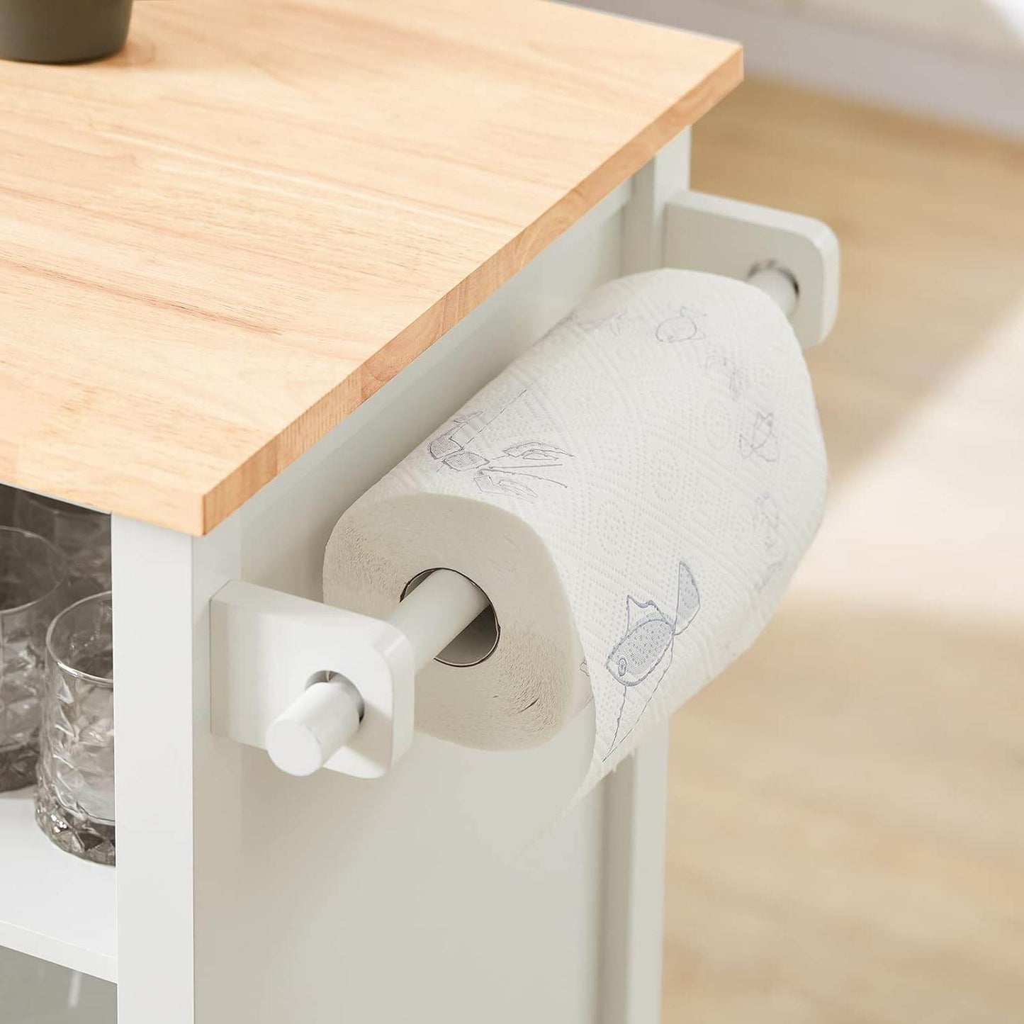 Küchenschrank Weiss Küchenwagen mit Schubladen | Servierwagen Holz | FKW103-WN - Palo24