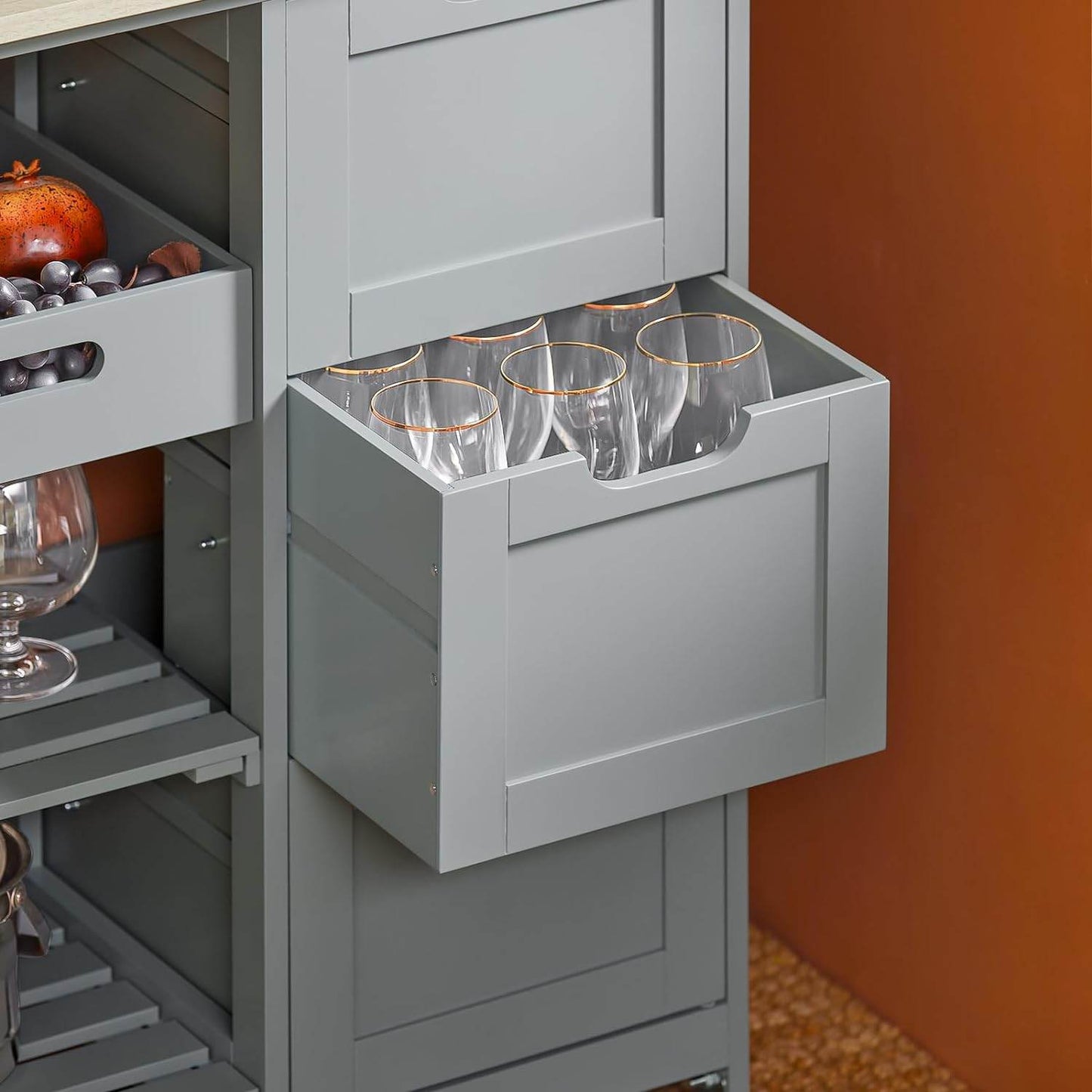 Küchenwagen | Servierwagen | Rollwagen | Beistellwagen | Hellgrau | FKW79-HG - Palo24