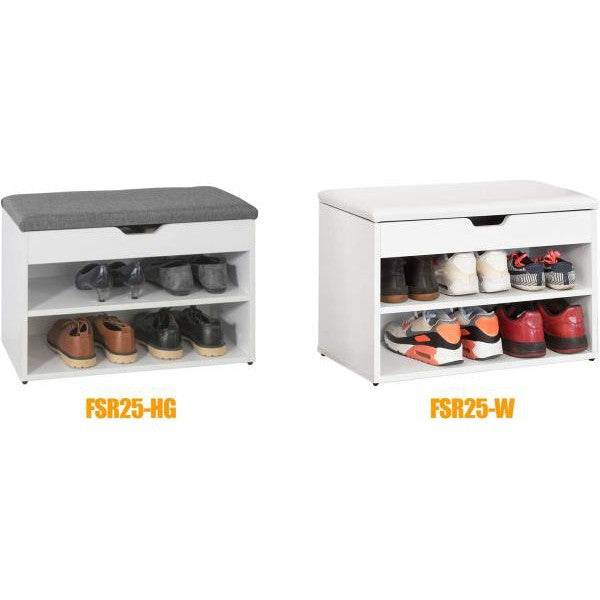 Schuhbank mit Sitzfläche | Schuhregal Weiss - Palo24