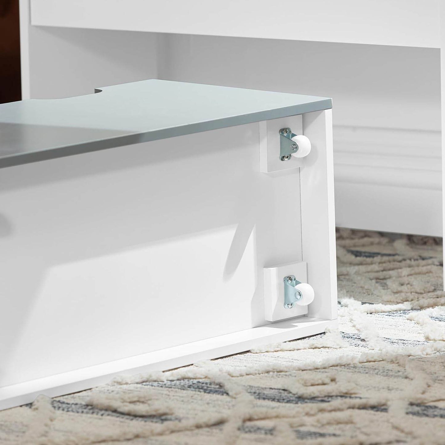 Kinderbücherregal | Spielzeugtruhe | Aufbewahrungsregal Kinderzimmer | Weiß/Grau| KMB17-HG - Palo24