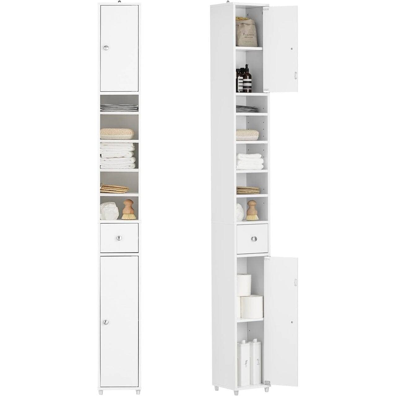 Bad Hochschrank | Badschrank | Badregal Weiss BZR34-W - Palo24